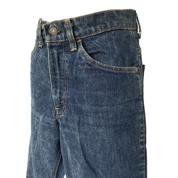 Vintage 70s Levis 646 Dark Wash High Rise Flare Crop Women's Petite 27X25 - Picture 3 of 11